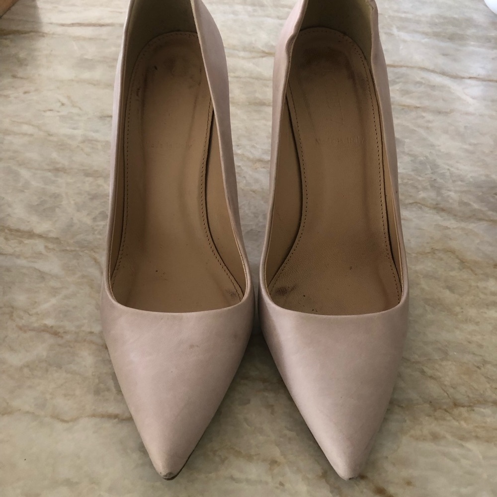 Jcrew size 7/37.5 Elsie Heels in grey leather